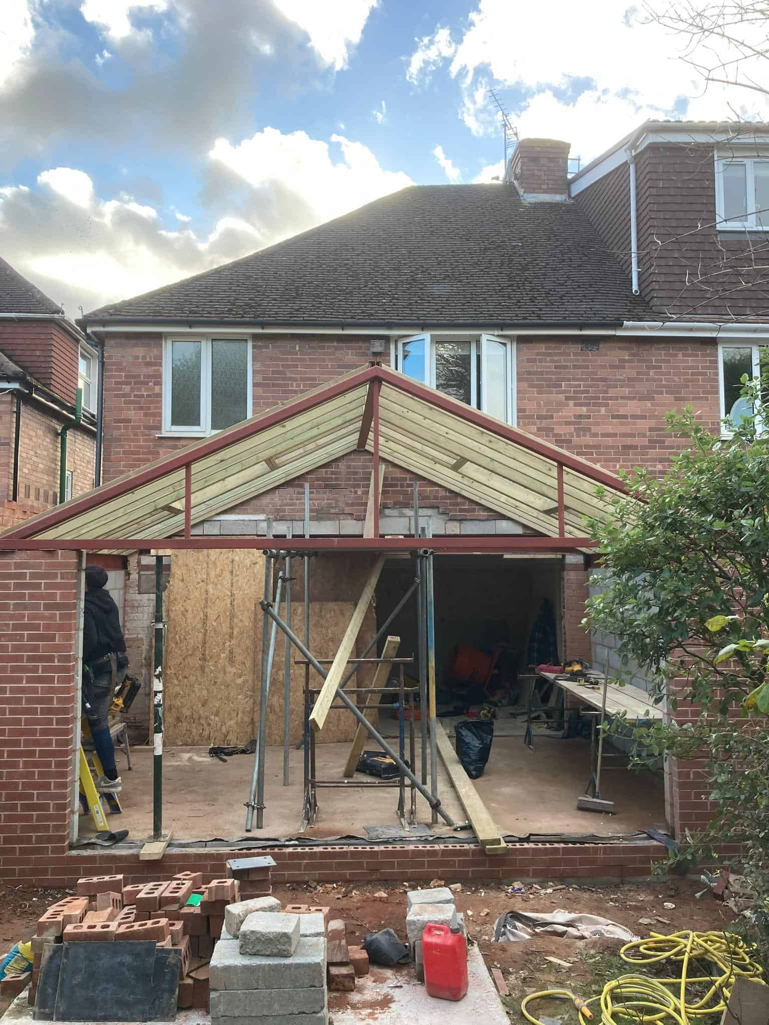 Traditional home extension construction by JB Carpentry & Construction, specialising in quality carpentry and renovation services.
