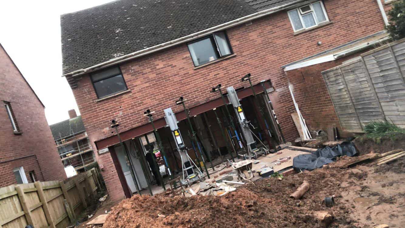 Excavation and groundwork for extension at a brick house by JB Carpentry & Construction.