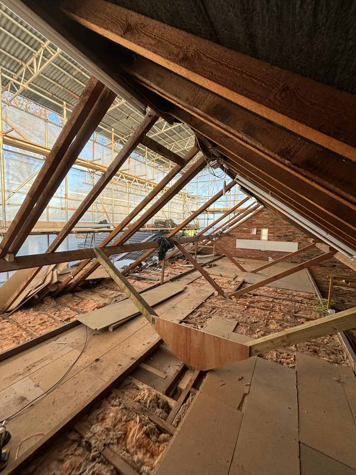 Roof renovation in progress by JB Carpentry & Construction, specialising in roofing and building improvements.