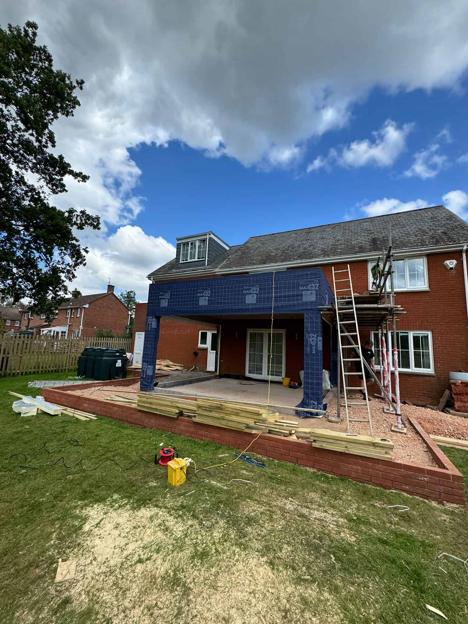 New rear extension construction by JB Carpentry & Construction, expert in home renovation services.